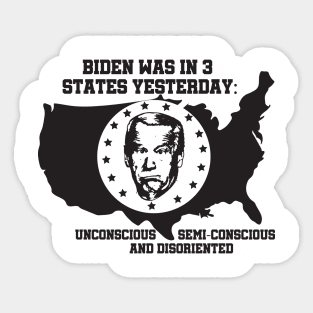 The 3 States of Biden Sticker